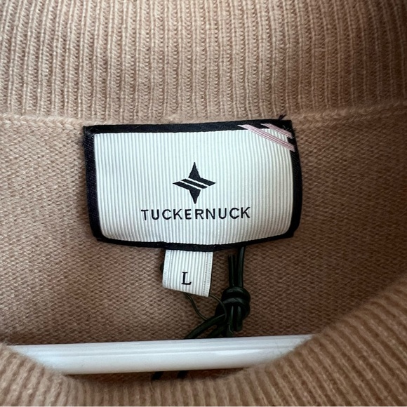 NWT TUCKERNUCK Camel Cashmere Turtleneck Sweater L - Picture 9 of 12